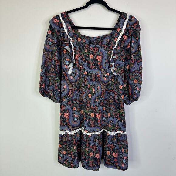 Smith & Quinn Mood Dress Cherry Bomb Print Ruffle Prairie Vibes Size small - Picture 3 of 10